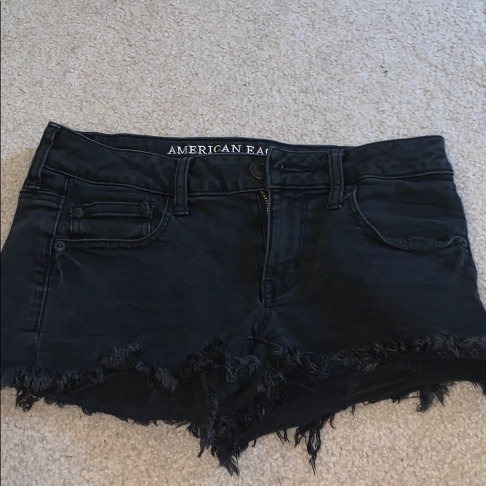 womens black jean shorts